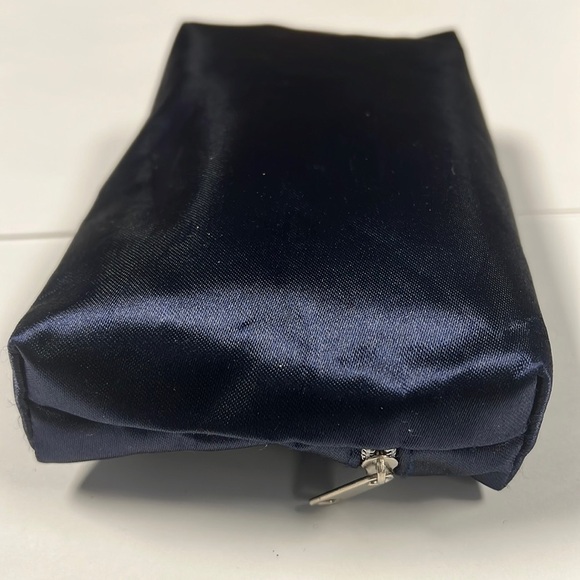Chopard Navy Blue Satin Zip Pouch Clutch Makeup Bag - Picture 5 of 6